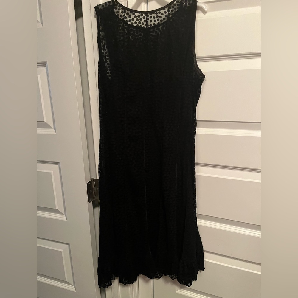 Black dress with sheer overlay